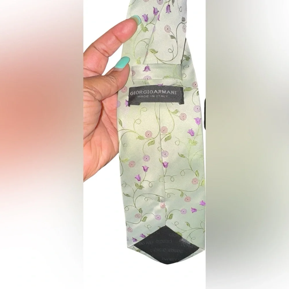 Giorgio Armani Green Floral Tie